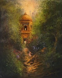 A. Q. Arif, 22 x 28 Inch, Oil on Canvas, Cityscape Painting, AC-AQ-486